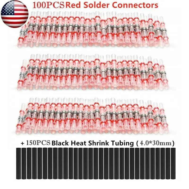 250PCS Waterproof Solder Seal Sleeve Splice Terminals Kit