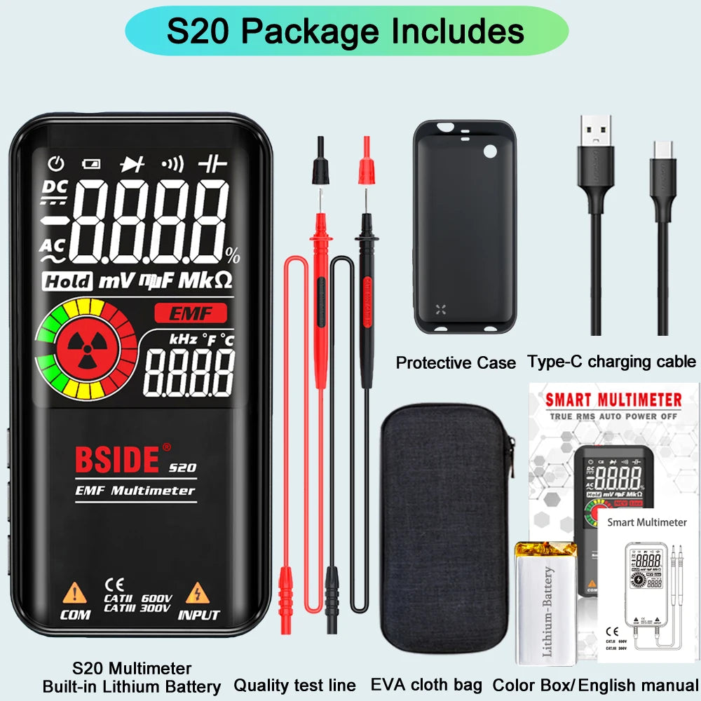 BSIDE Smart Digital Multimeter EMF Tester 0 To 620V USB