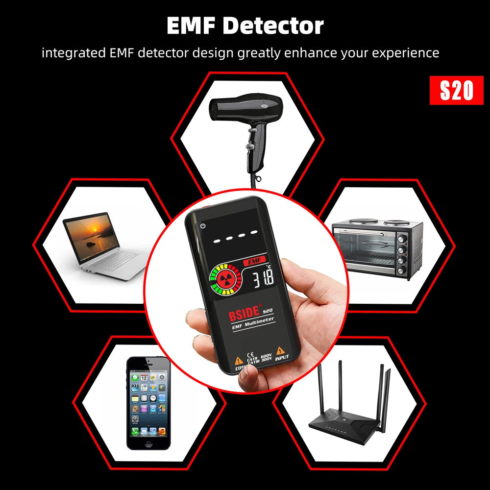 BSIDE Smart Digital Multimeter EMF Tester 0 To 620V USB