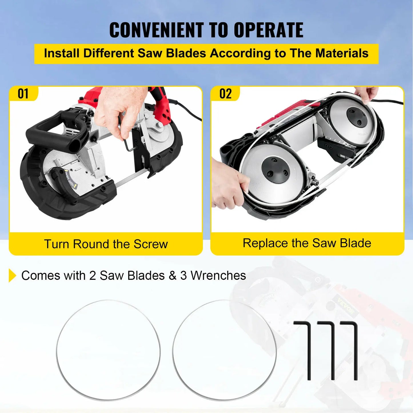 SucceBuy Portable Band Saw 5 Inch Cordless 10 Amp Motor