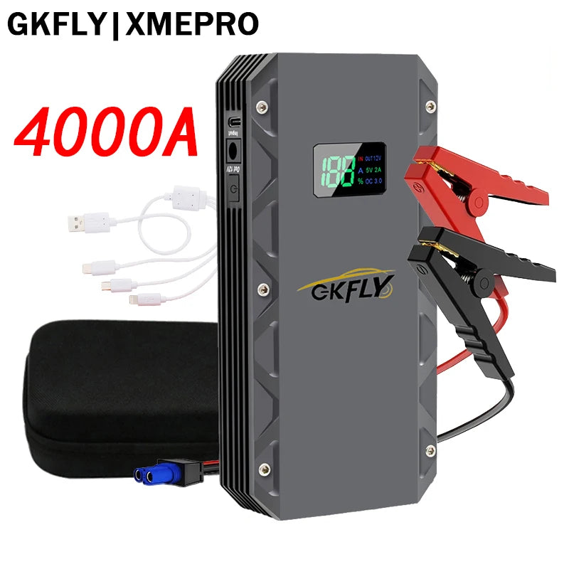 GKFLY 4000A Jump Starter Power Bank 12V Car Booster
