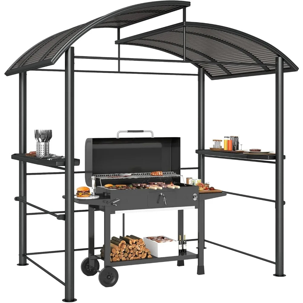 Outsunny 8x5 Grill Gazebo With Vented Polycarbonate Roof