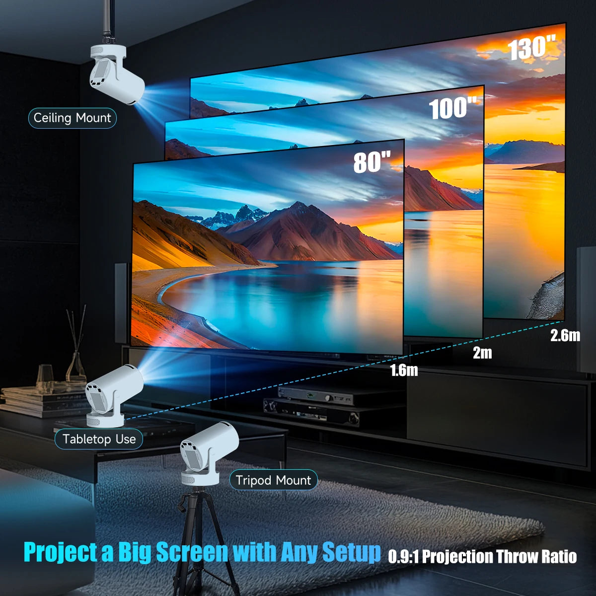 Magcubic HY300 Pro Projector 8000 Lumens Android 11 WiFi 6