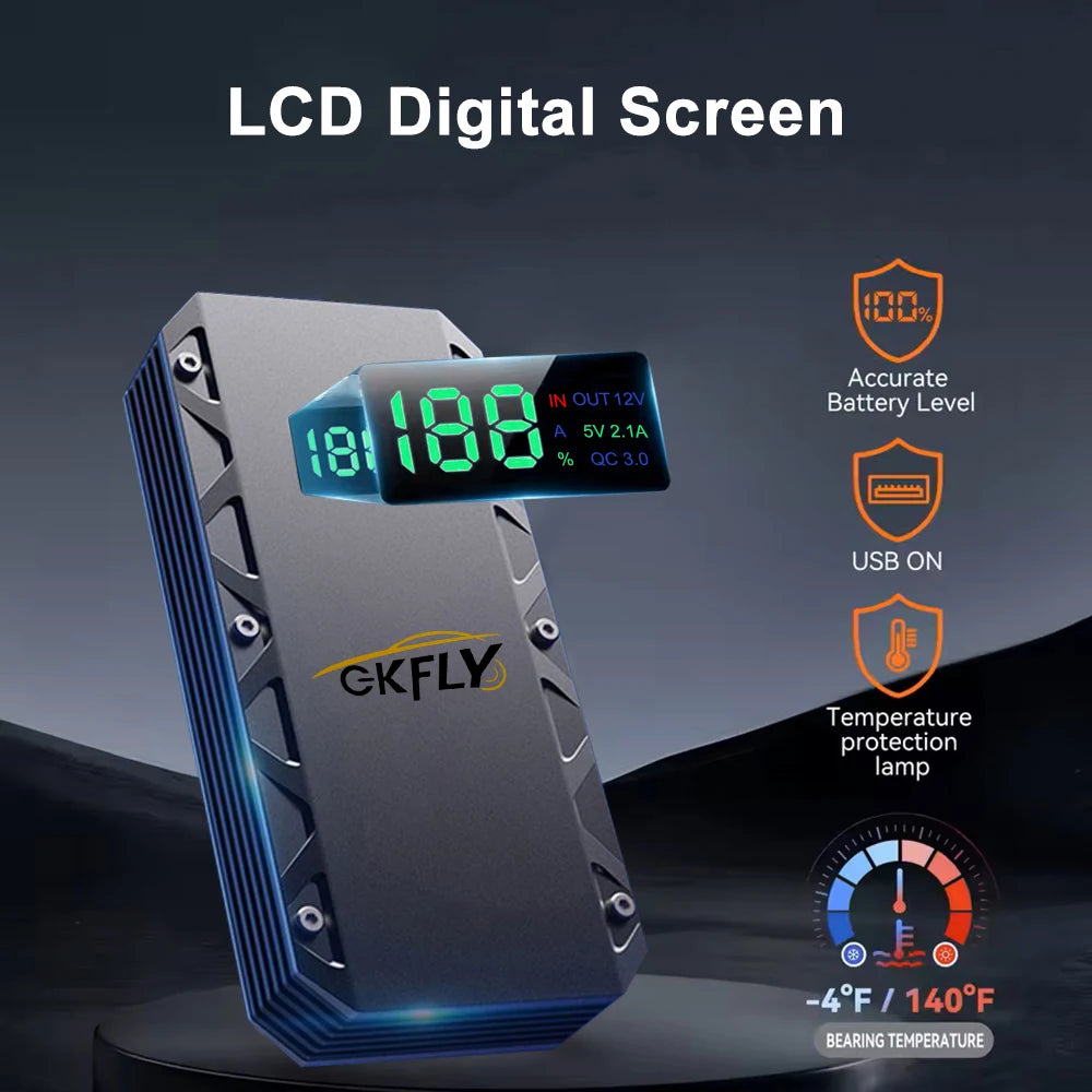 GKFLY 4000A Jump Starter Power Bank 12V Car Booster