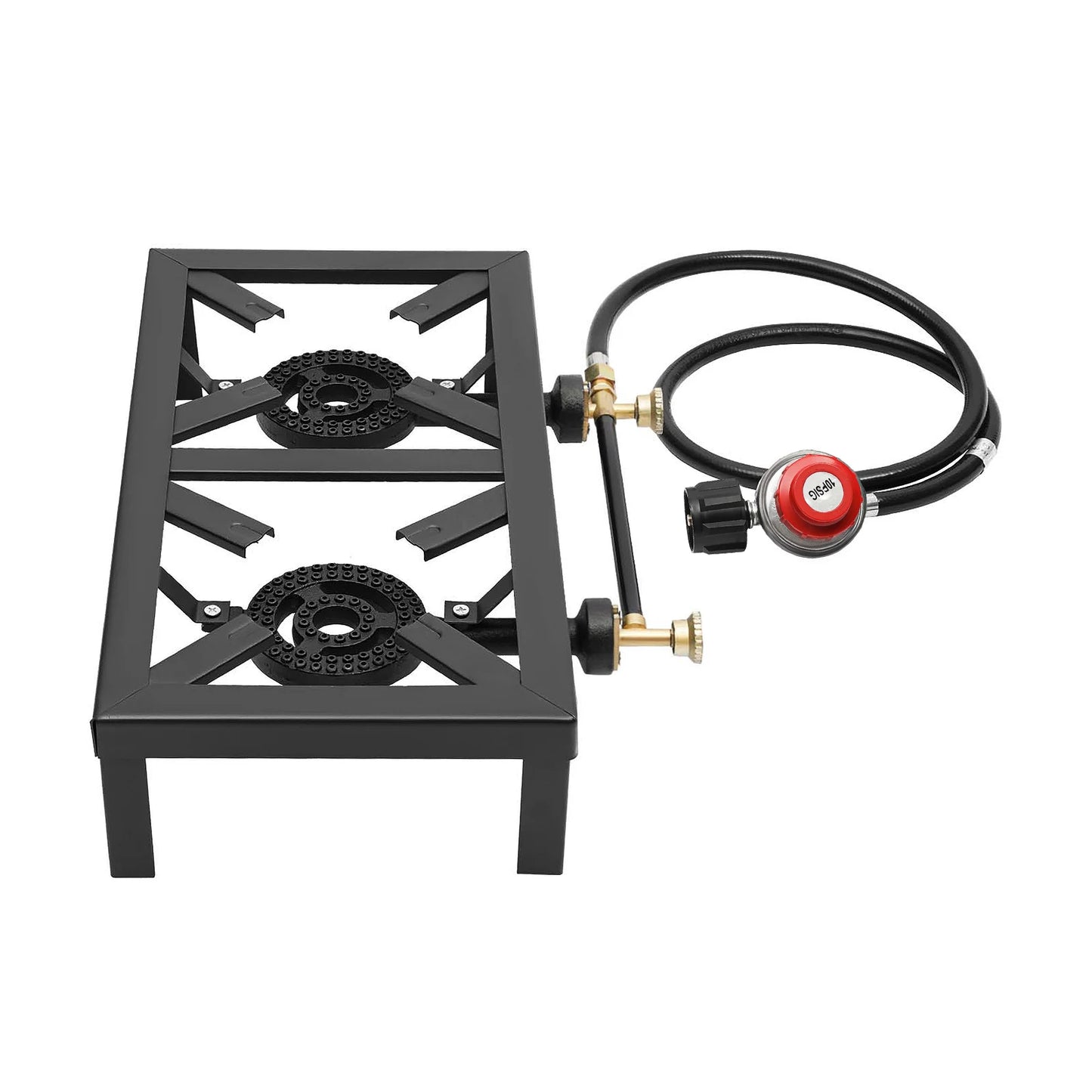 8000W Portable Camping Gas Stove Two Burner With Hose
