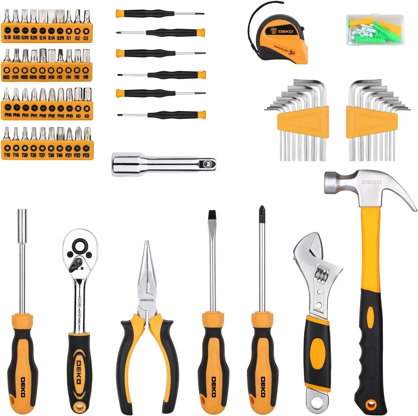 Deko 158 Piece Tool Set General Household Hand Kit Case