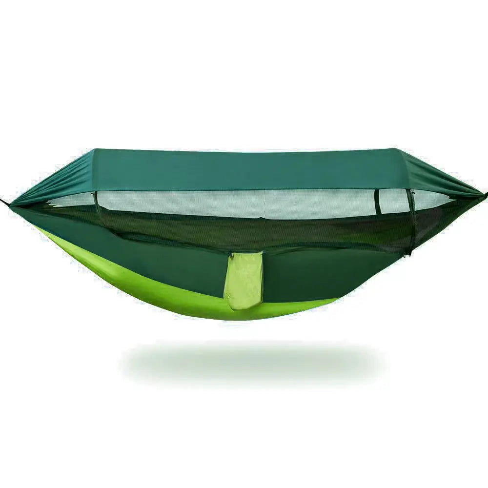Portable Outdoor Camping Quick Open Mosquito Net Hammock With Awning For Travel Garden Sleeping Hanging Swing