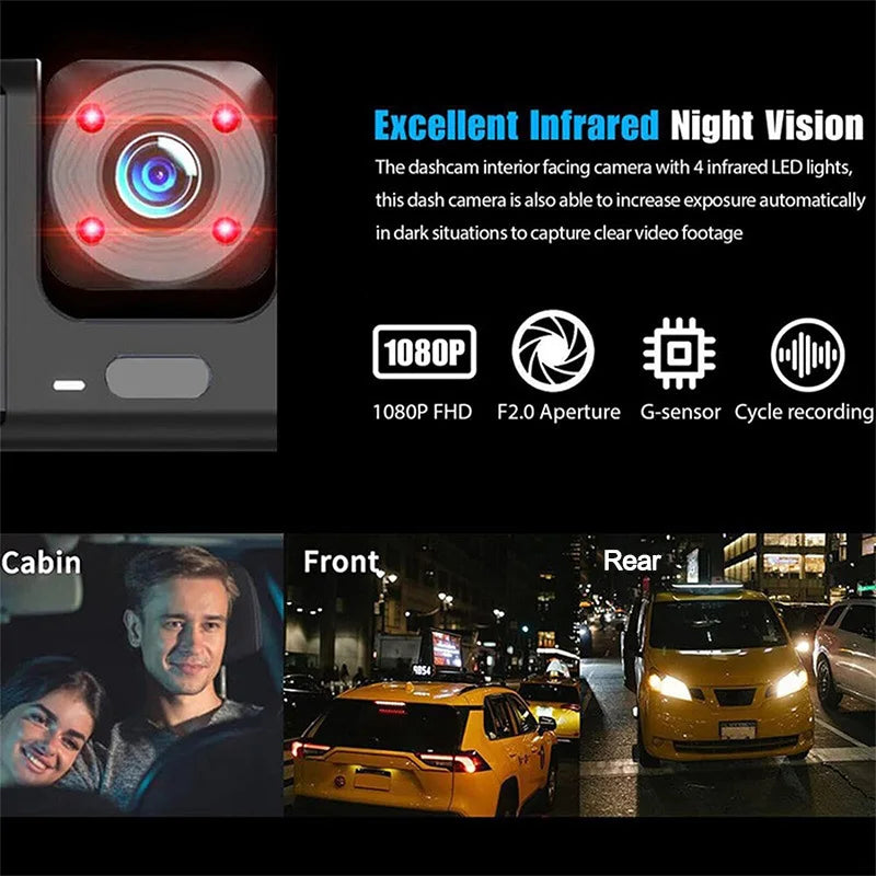 2/3 Channel Dash Cam for Car Front and Rear Camera 1080P Video Recorder Black Box Car DVR Rear View Camera Car Accessory