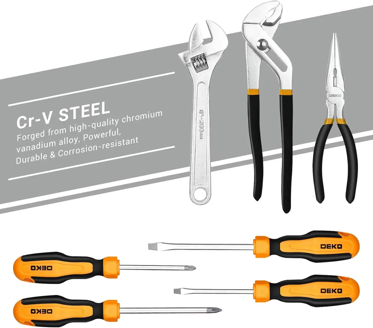 DEKO 192 Piece Mechanics Tool Set With Plastic Case
