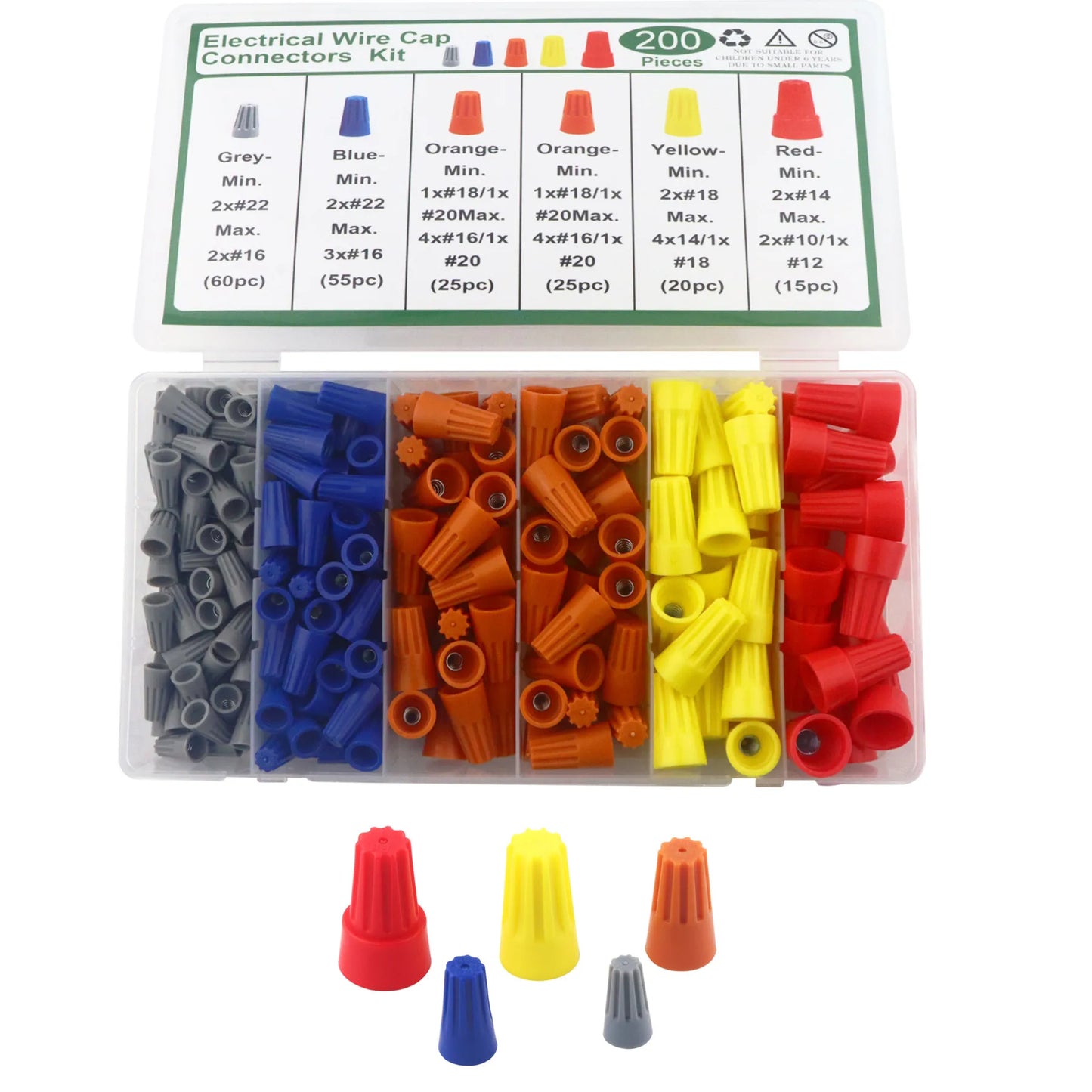 Spring Portable Wire Caps 150 Pcs 200 Pcs Quick Connection
