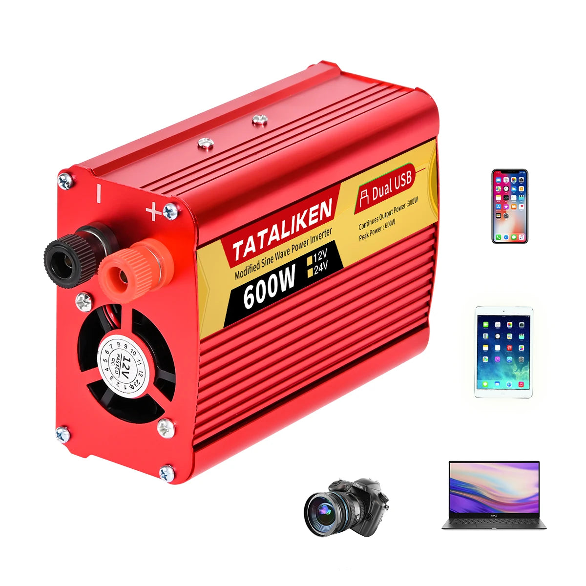 US Socket Inverters 12V 60HZ 110V 600W 1500W 2000W 2500W Portable Vehicle-Mounted Frequency Converter