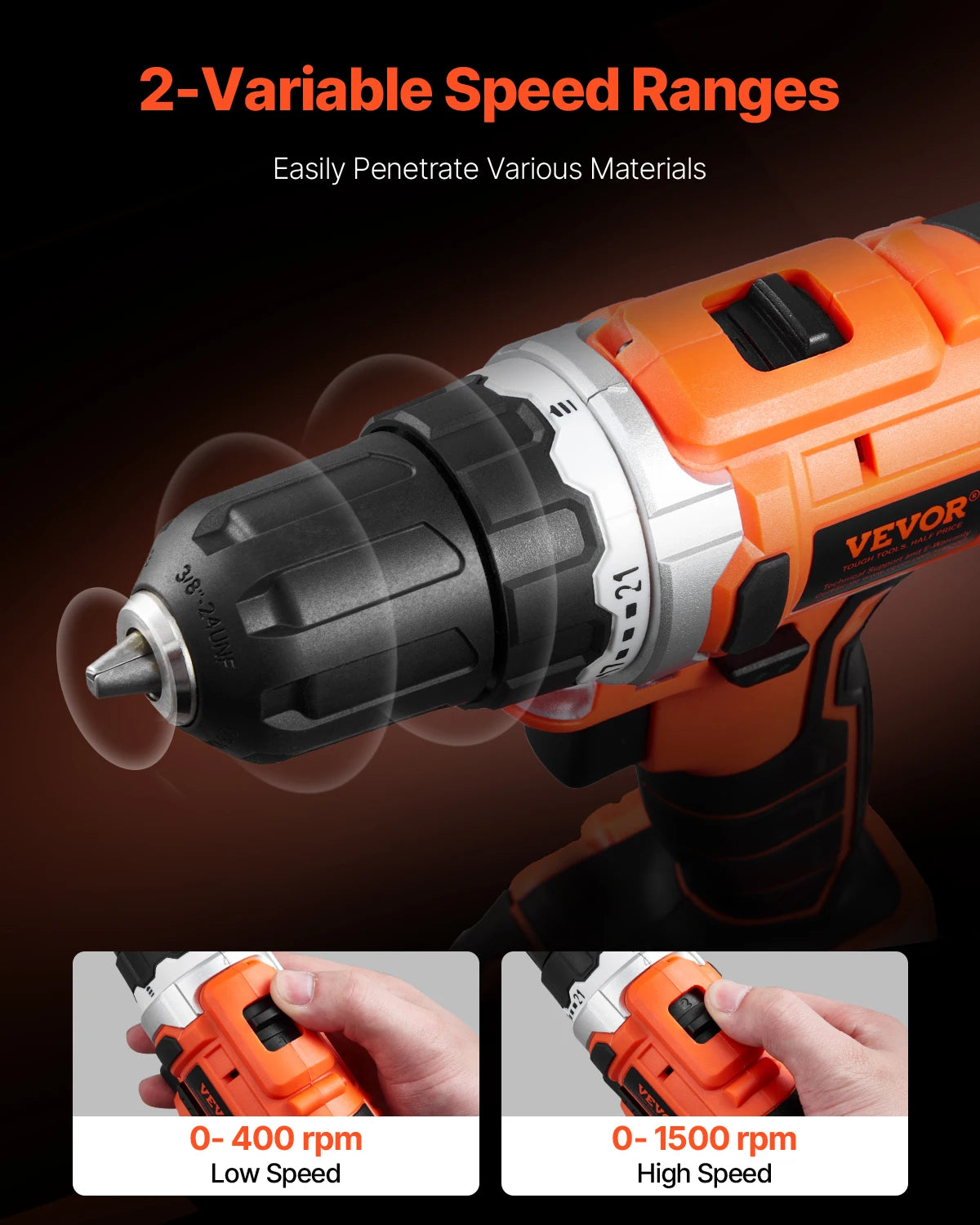 SucceBuy Cordless 2 Tool Power Drill And Impact Driver Kit