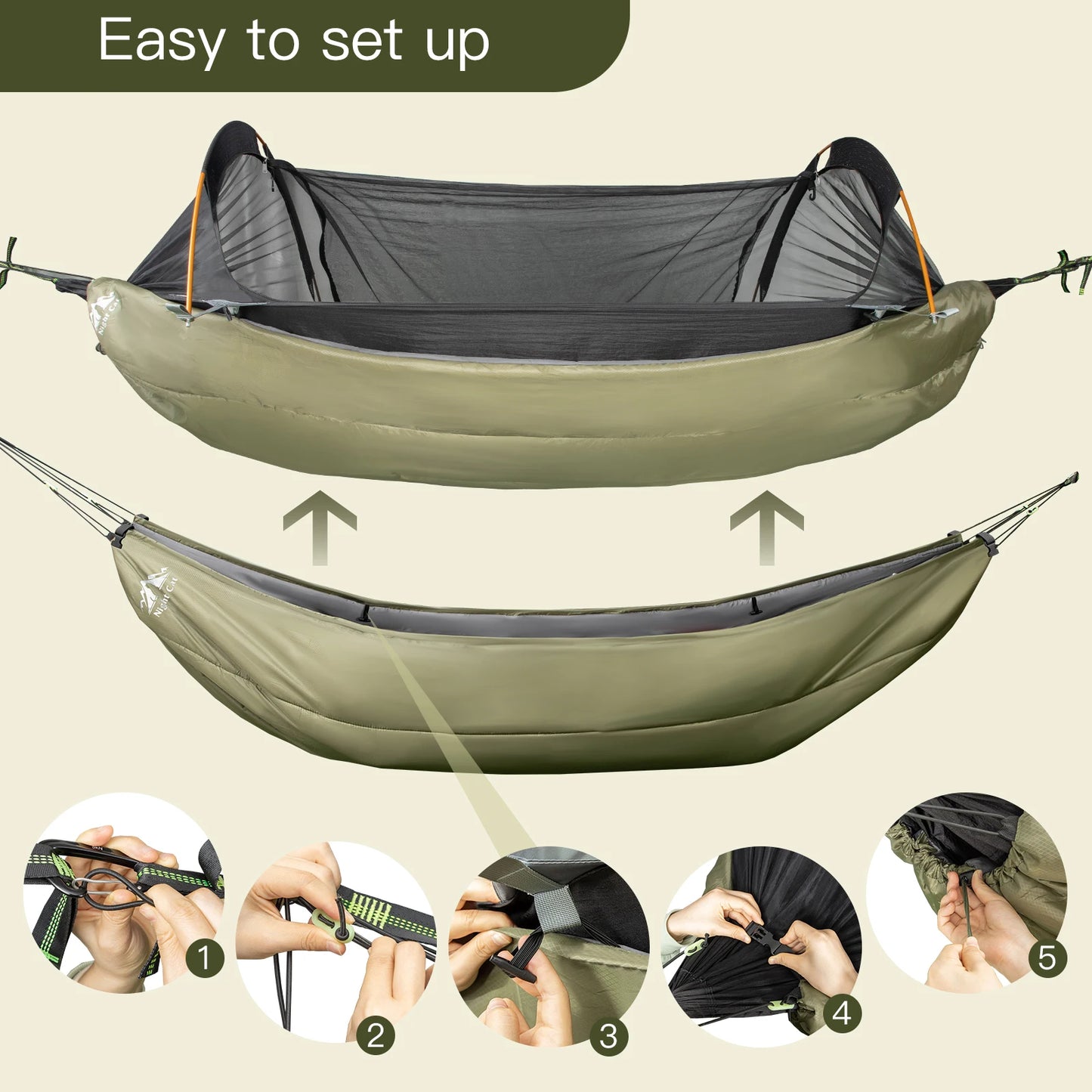 Night Cat Hammock Underquilts Sleeping Bag Insulated 4 Seasons