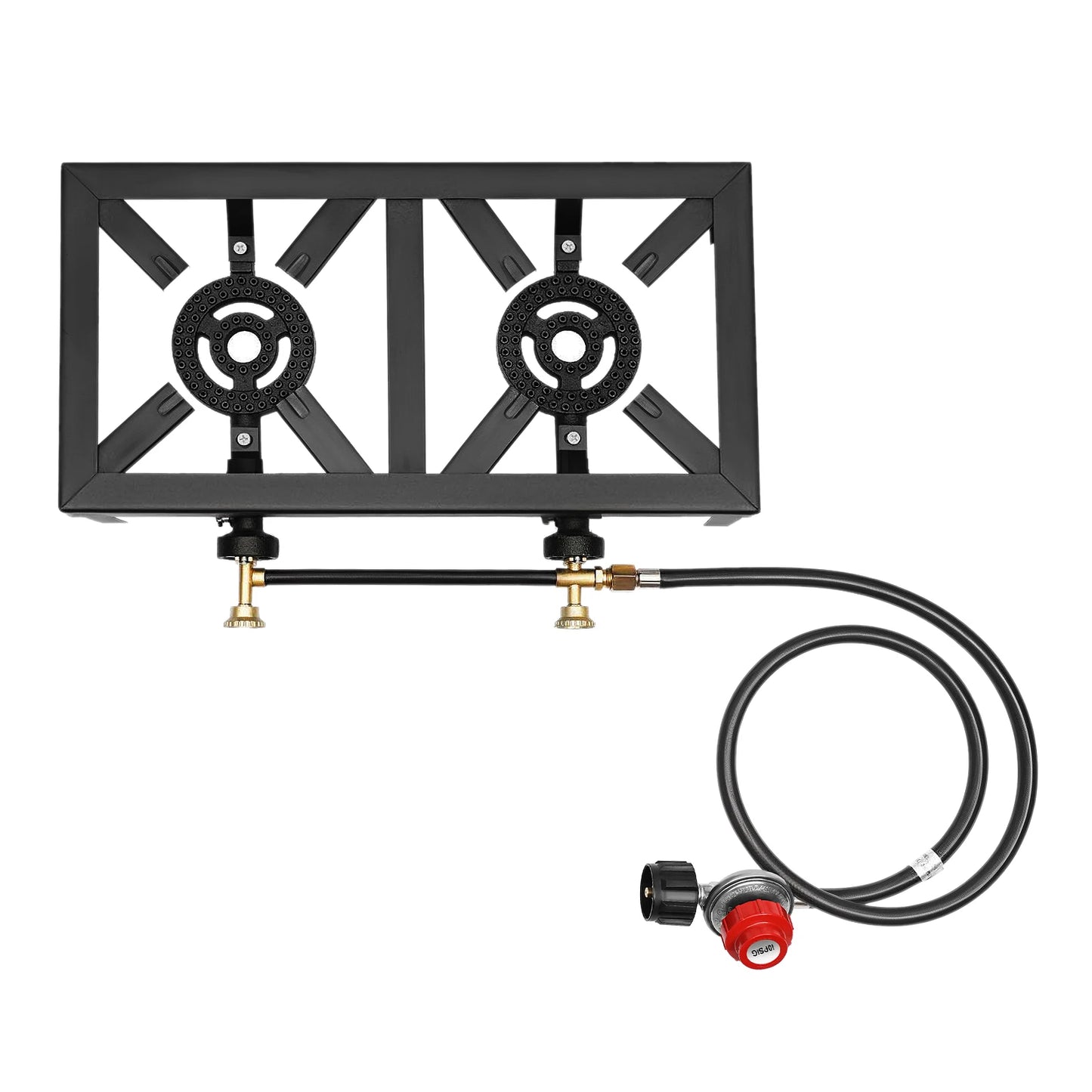 8000W Portable Camping Gas Stove Two Burner With Hose