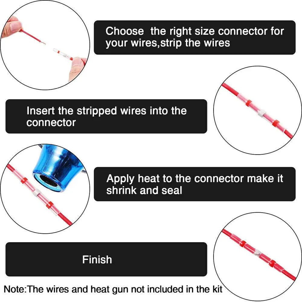 Heat Shrink Solder Seal Sleeve Terminals 250Pcs Connectors