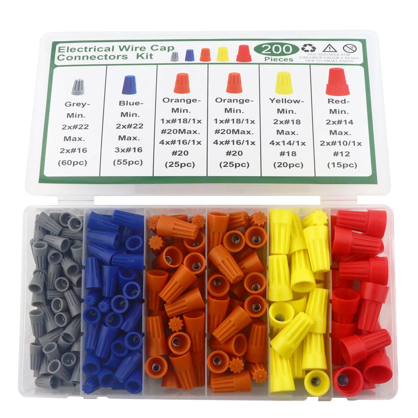 Spring Portable Wire Caps 150 Pcs 200 Pcs Quick Connection