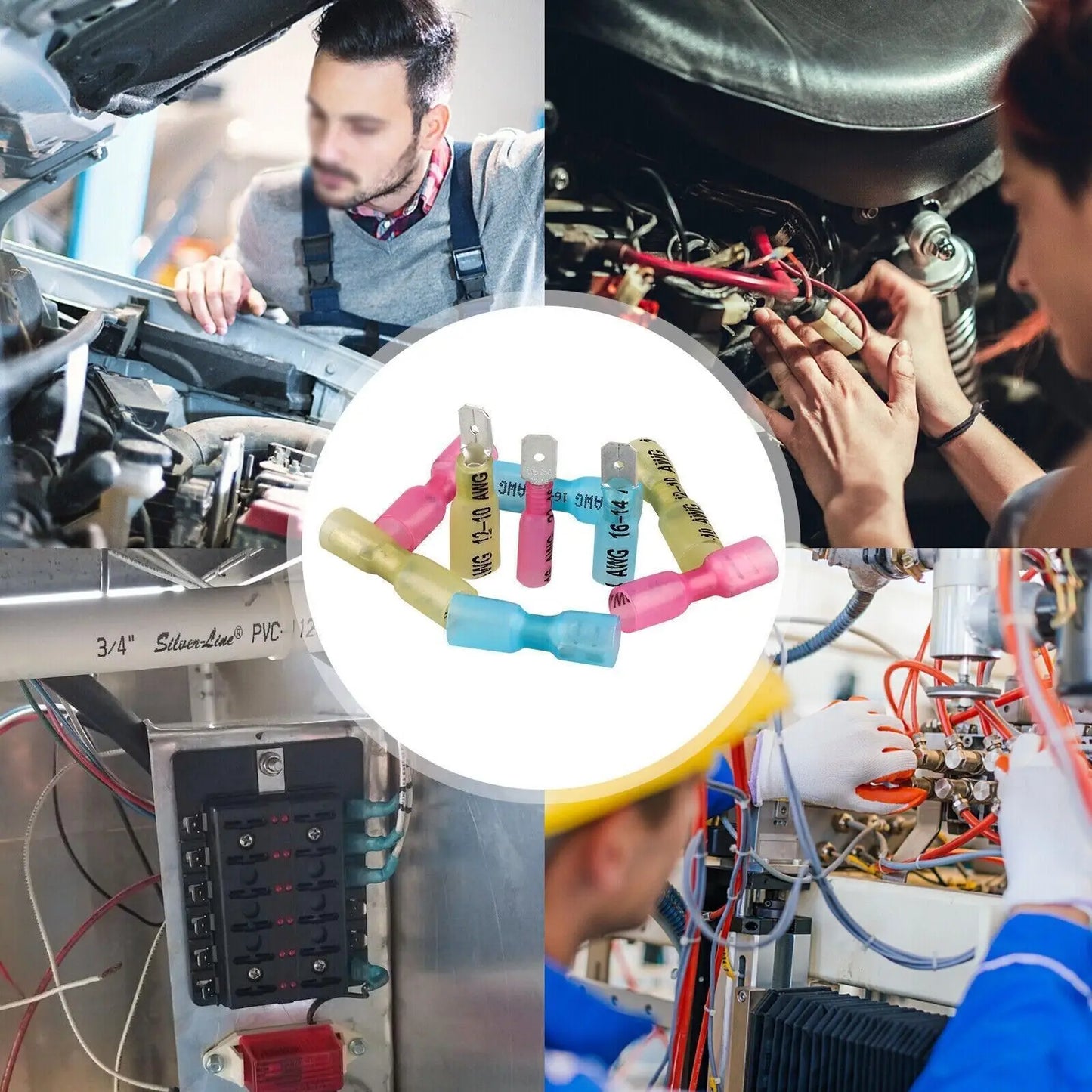 220 Pcs Heat Shrink Wire Spade Connectors Crimp Terminals