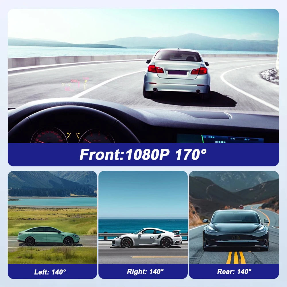 Dash Cam 4 Channel Wifi Video Recorder 360 Degree Car Recording Camera Night Vision 24 Hour Parking Monitor Black Box Car Accessories