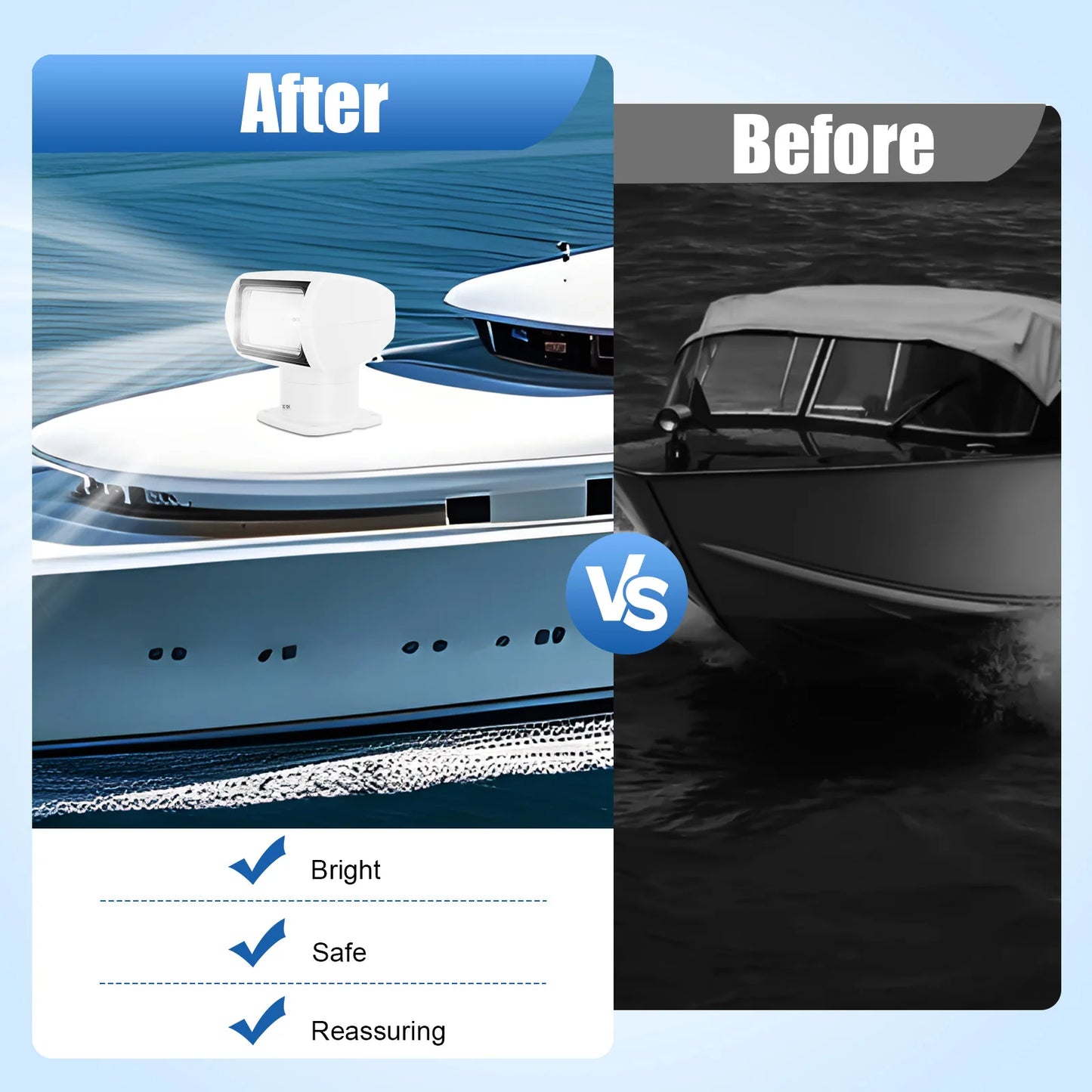 Boat Search Light Remote Control Spotlight 2500 Lumen 3200K