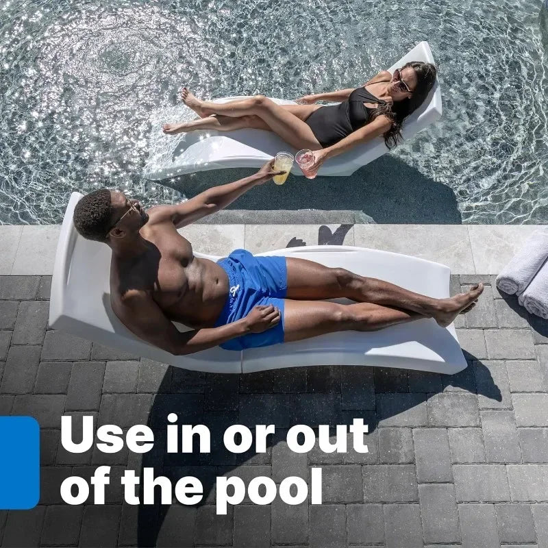 HOME.HOT.Pool Lounger, Waterproof Patio Furniture for Sun Shelf