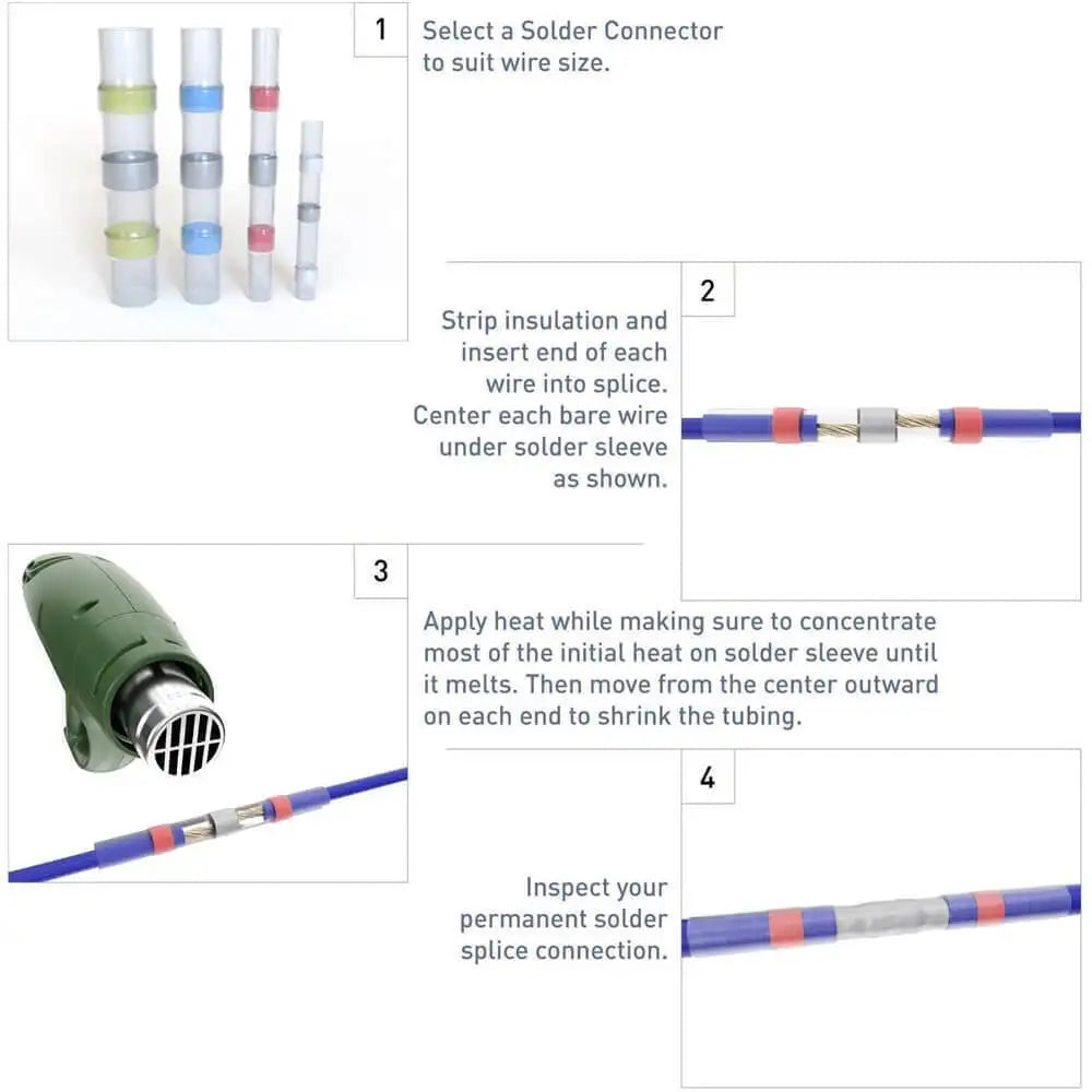 Heat Shrink Solder Seal Sleeve Terminals 250Pcs Connectors