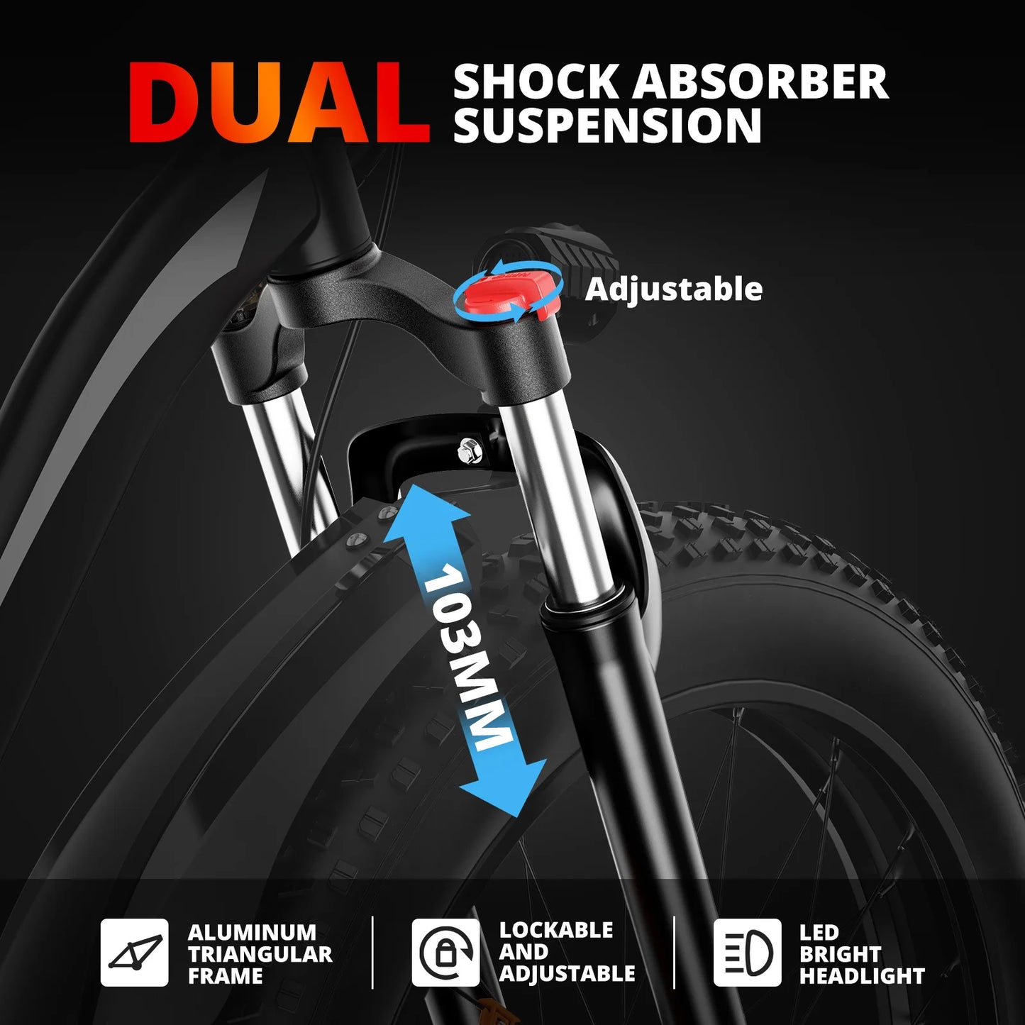 AMYET Electric Bike EB26 1500W 48V 15AH Fat Tire E Bike