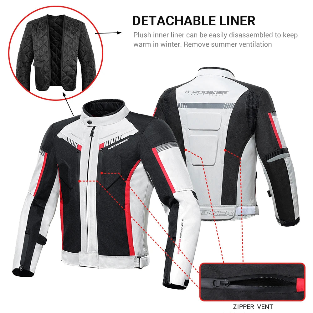 HEROBIKER Waterproof Motorcycle Jacket Man Racing Jacket Wearable Pants