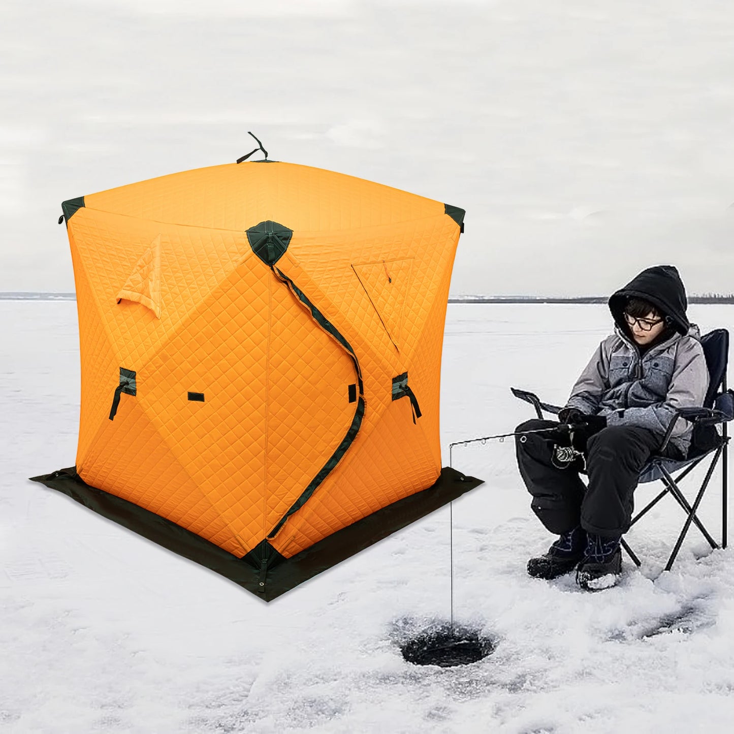 Insulated Ice Fishing Tent 1 2 People Portable Shelter