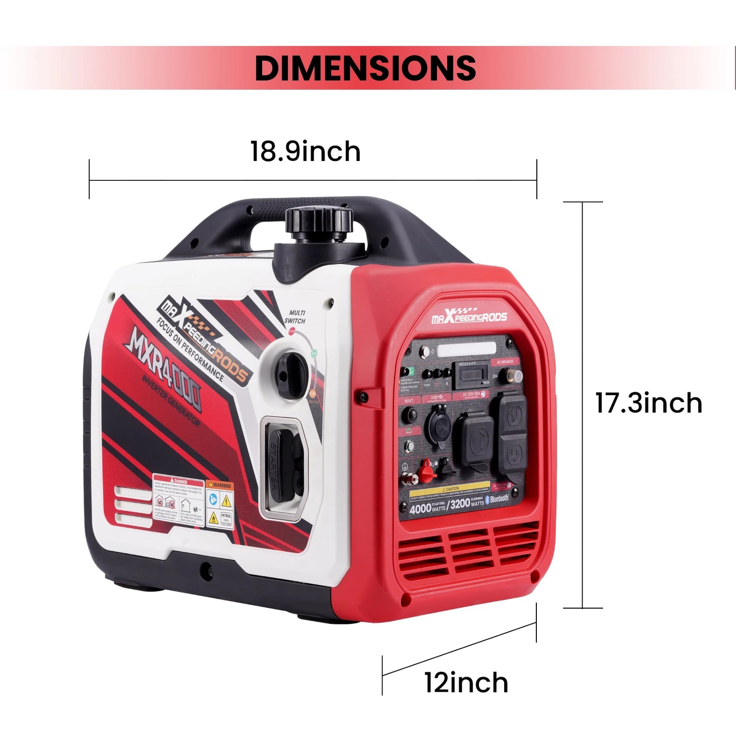 MXR 4000W Inverter Generator Gas Powered RV Camping