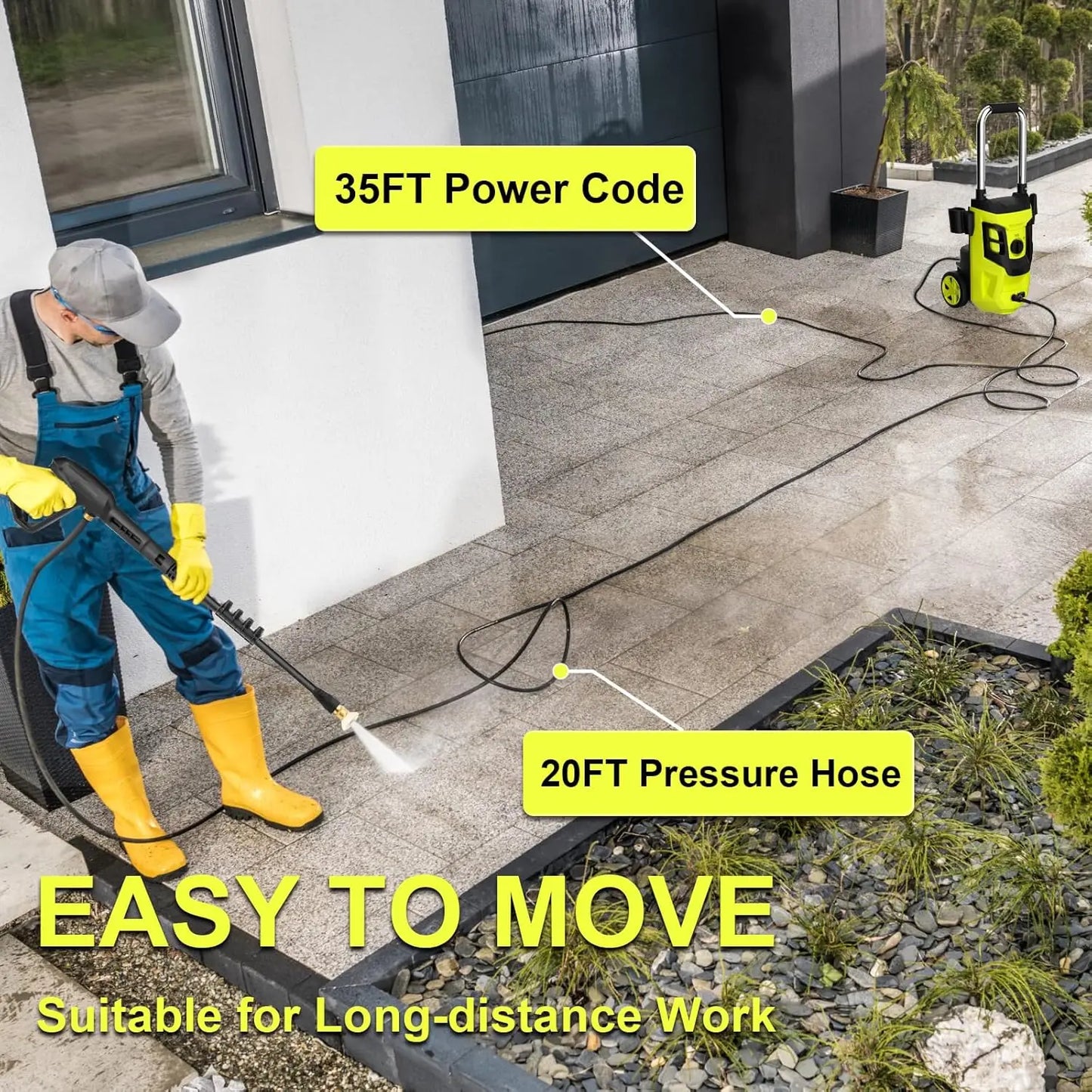 Portable Electric Pressure Washer 2.5 GPM For Cars And Home
