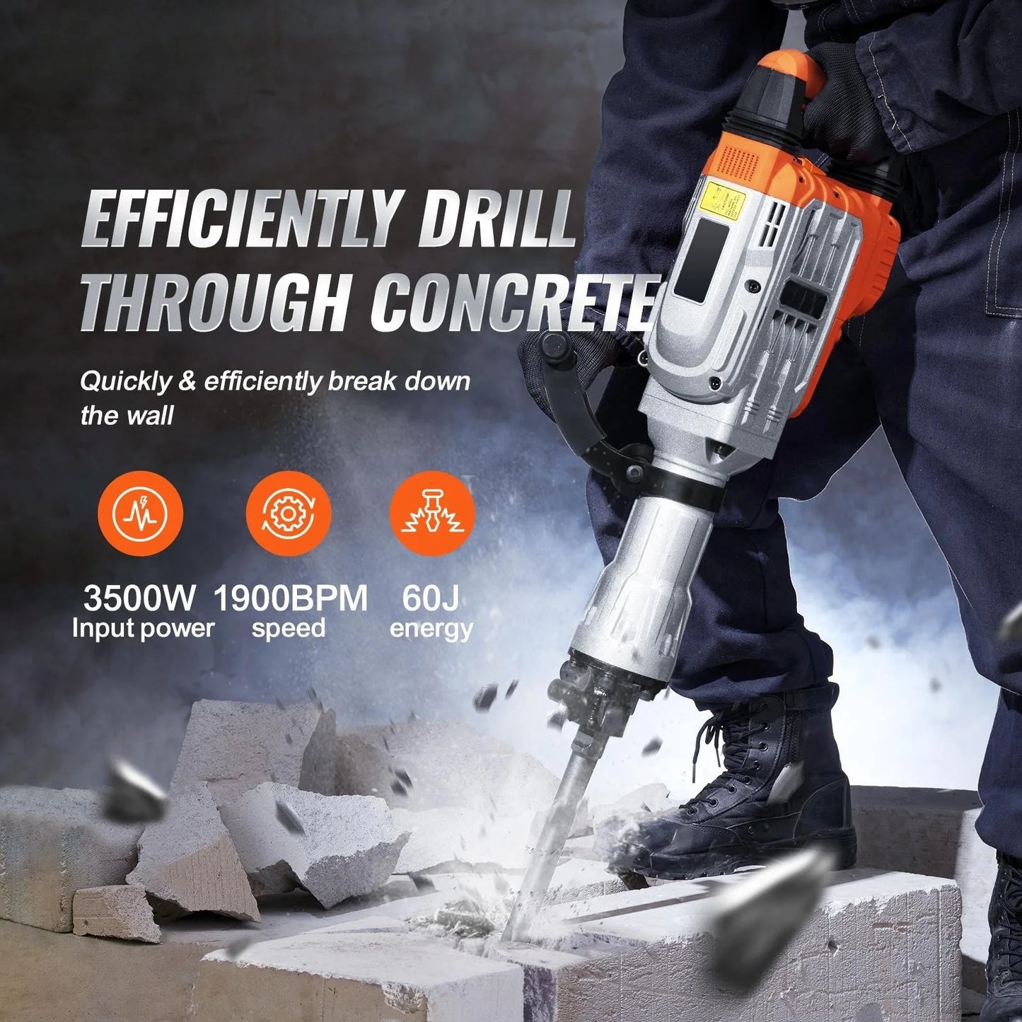 SucceBuy Demolition Jack Hammer 1500W 2200W 3500W Electric