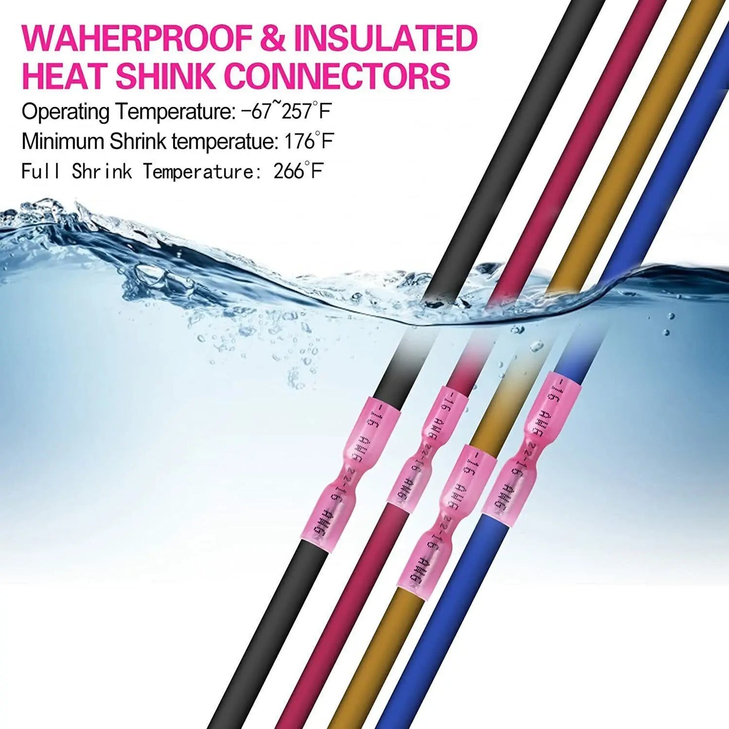 220 Pcs Heat Shrink Wire Spade Connectors Crimp Terminals