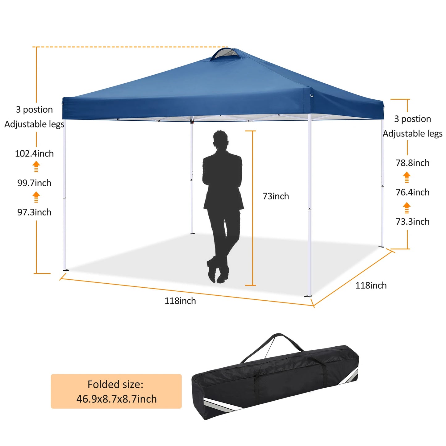 10x10 EZ Pop Up Canopy Tent with 4 Sidewalls Waterproof Outdoor Gazebo with Air Vent UPF 50 Plus Sun Shade for Party Includes 4 Sandbags