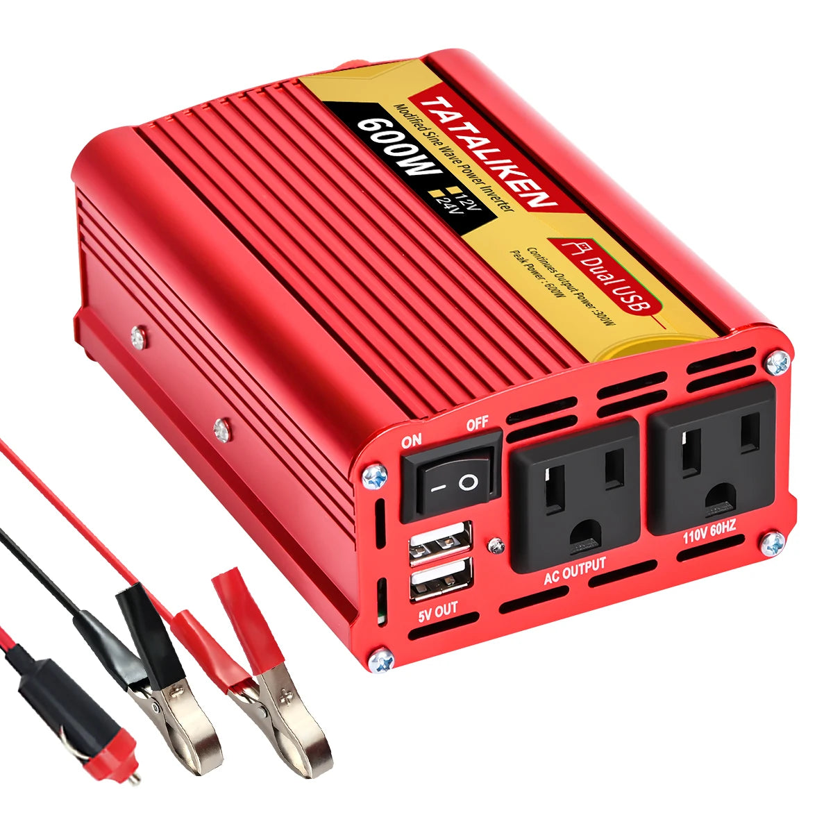 US Socket Inverters 12V 60HZ 110V 600W 1500W 2000W 2500W Portable Vehicle-Mounted Frequency Converter