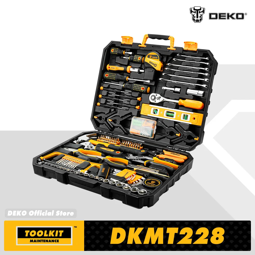 DEKO 228Pcs Socket Wrench Auto Repair Tool Set Case