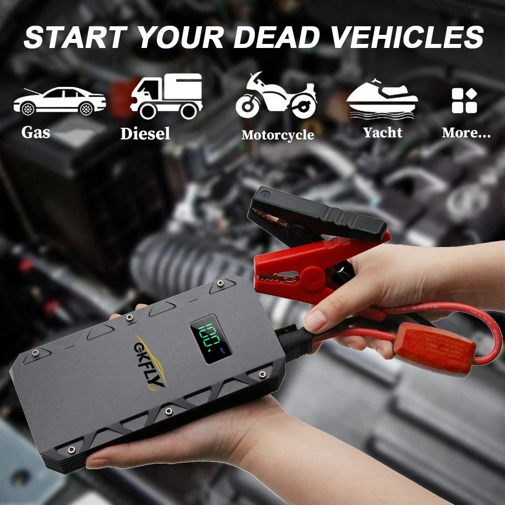 GKFLY 4000A Jump Starter Power Bank 12V Car Booster