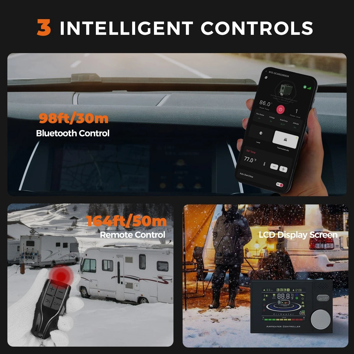 8KW Diesel Air Heater Universal Bluetooth LCD Remote RV