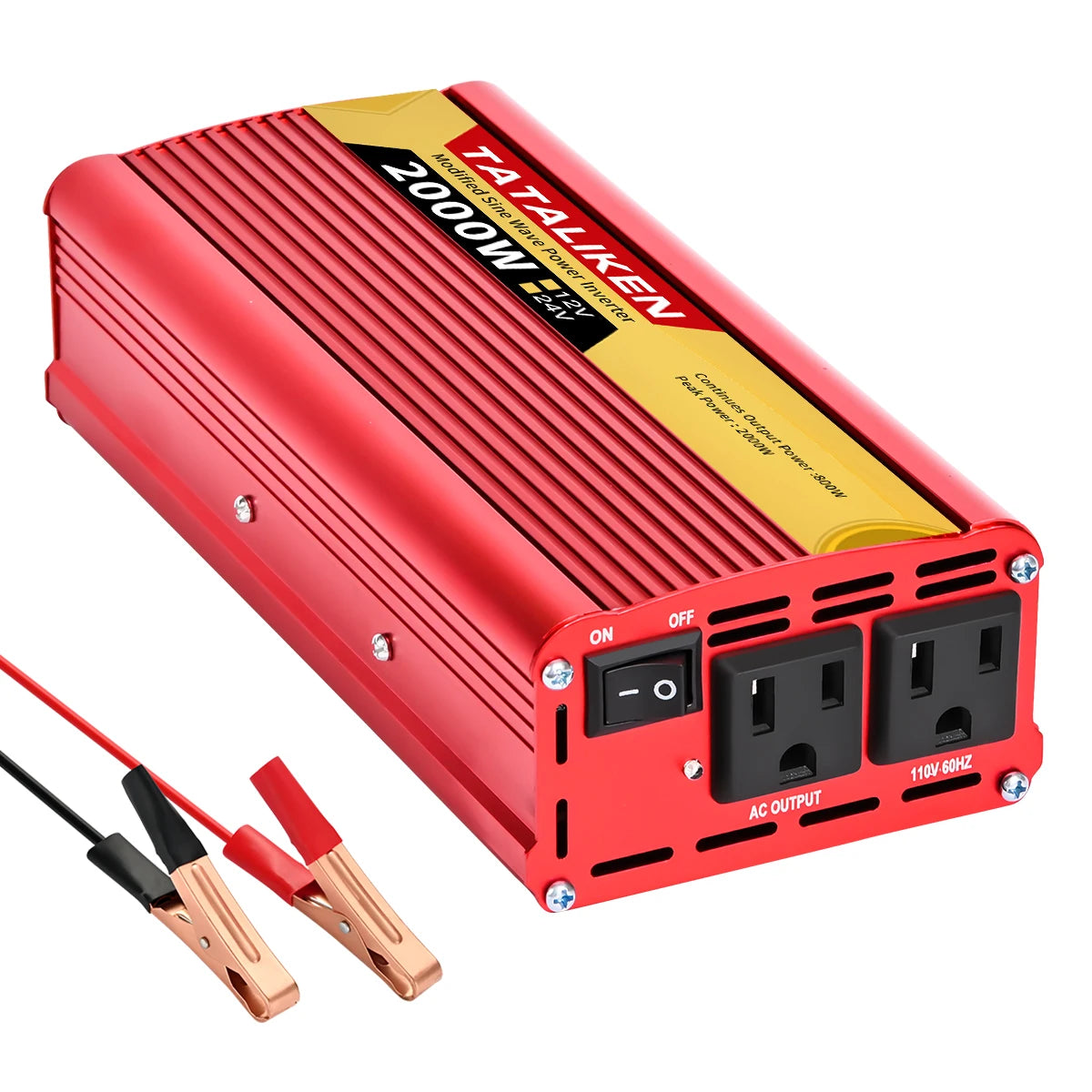 US Socket Inverters 12V 60HZ 110V 600W 1500W 2000W 2500W Portable Vehicle-Mounted Frequency Converter