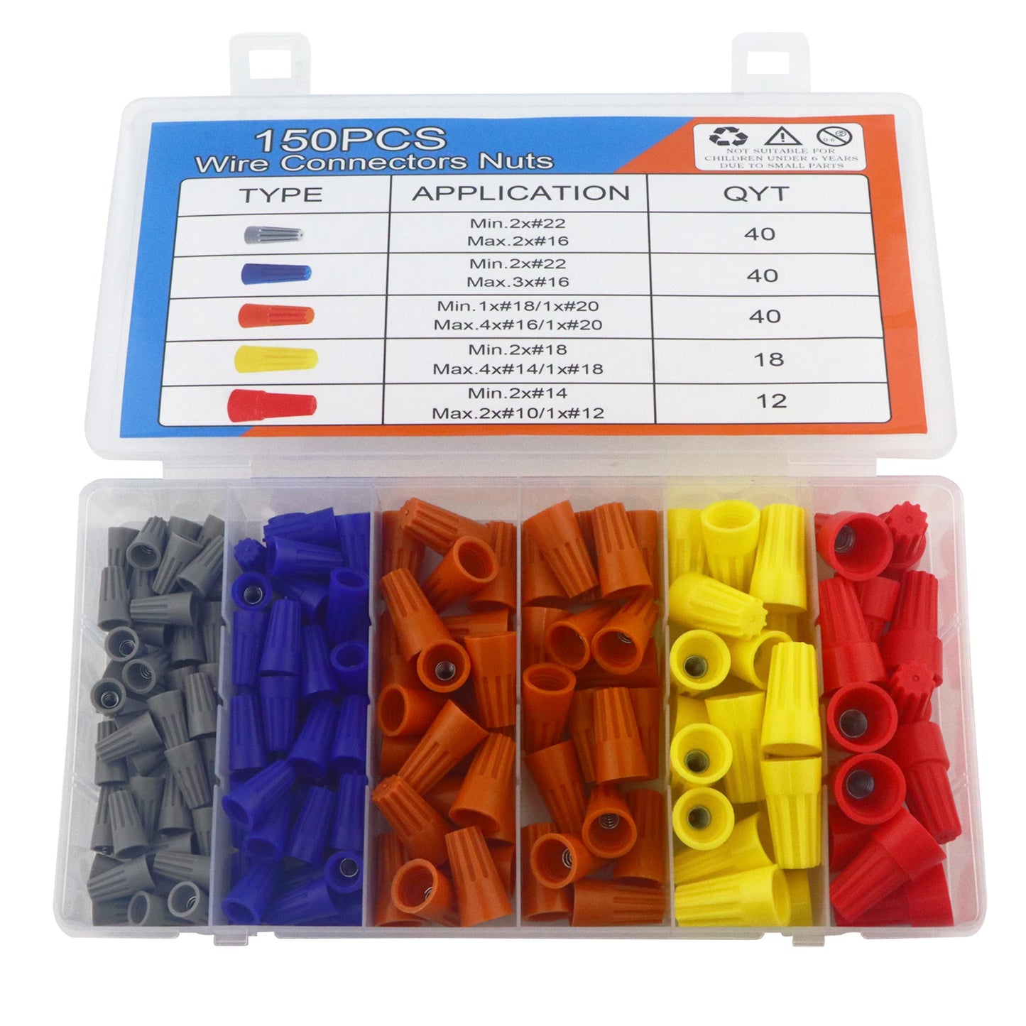 Spring Portable Wire Caps 150 Pcs 200 Pcs Quick Connection
