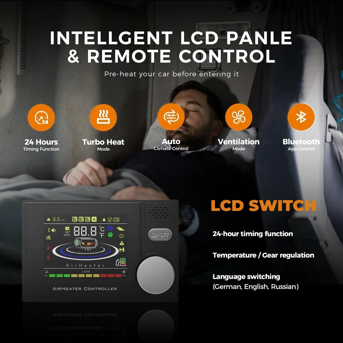 8KW Diesel Air Heater Universal Bluetooth LCD Remote RV