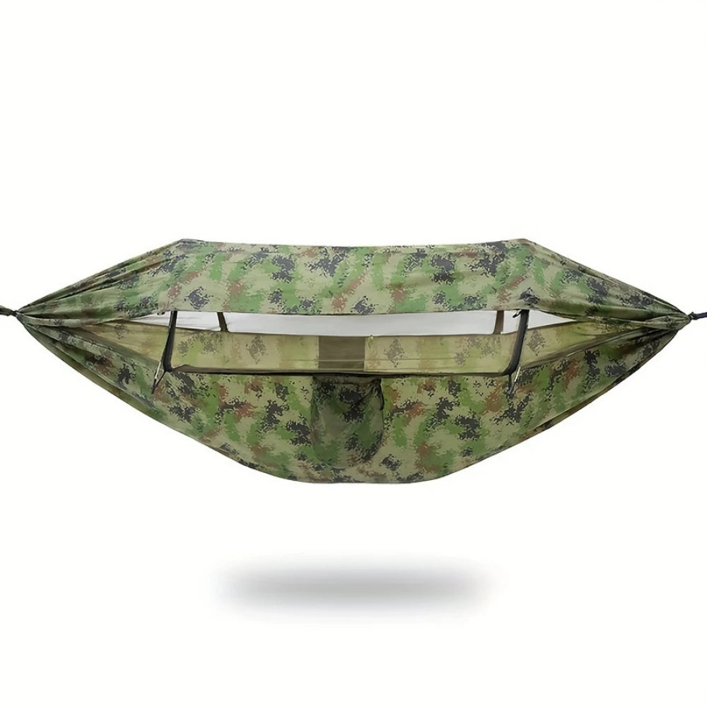 Portable Outdoor Camping Quick Open Mosquito Net Hammock With Awning For Travel Garden Sleeping Hanging Swing