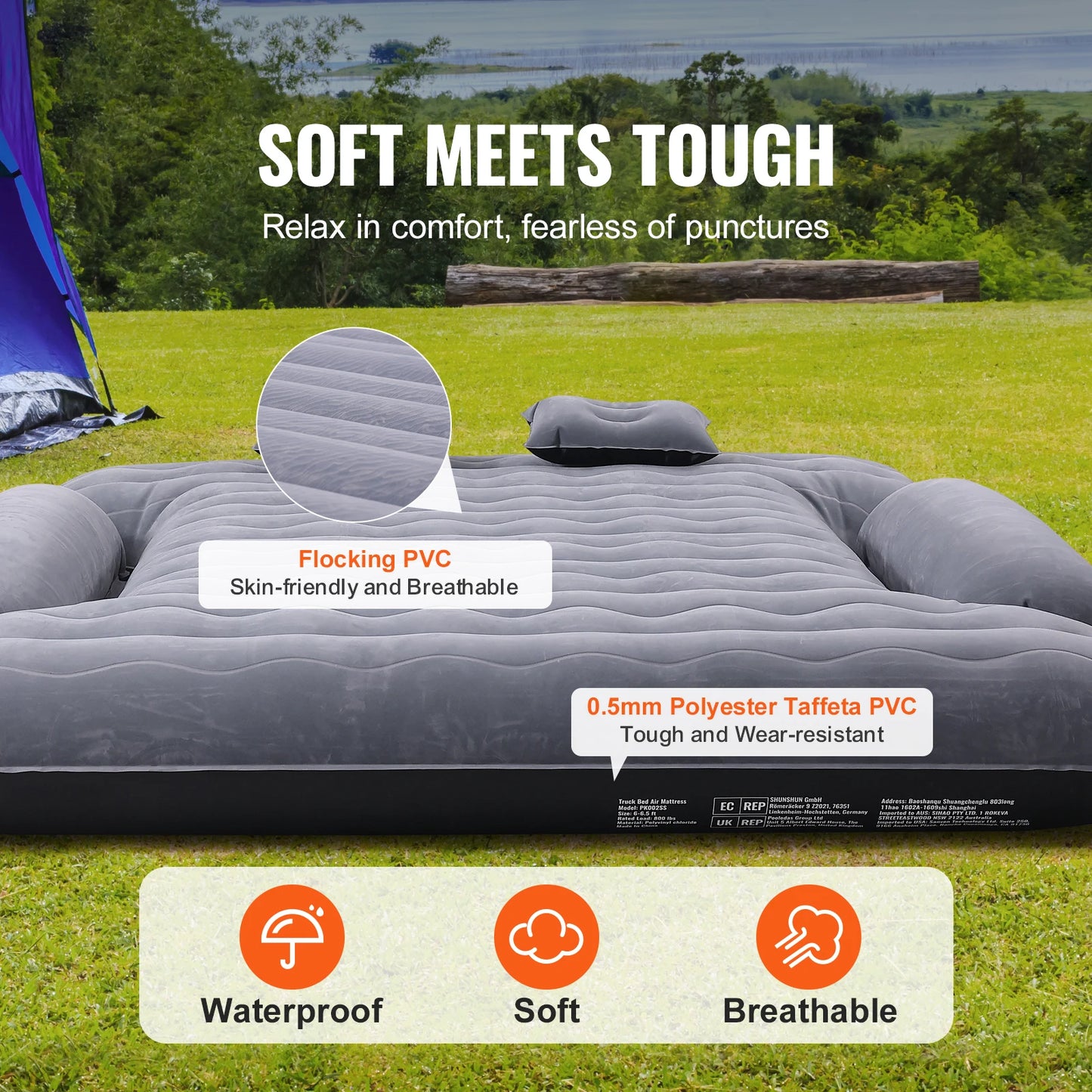 SucceBuy Truck Bed Air Mattress For 6-6.5 Ft Full Size Beds