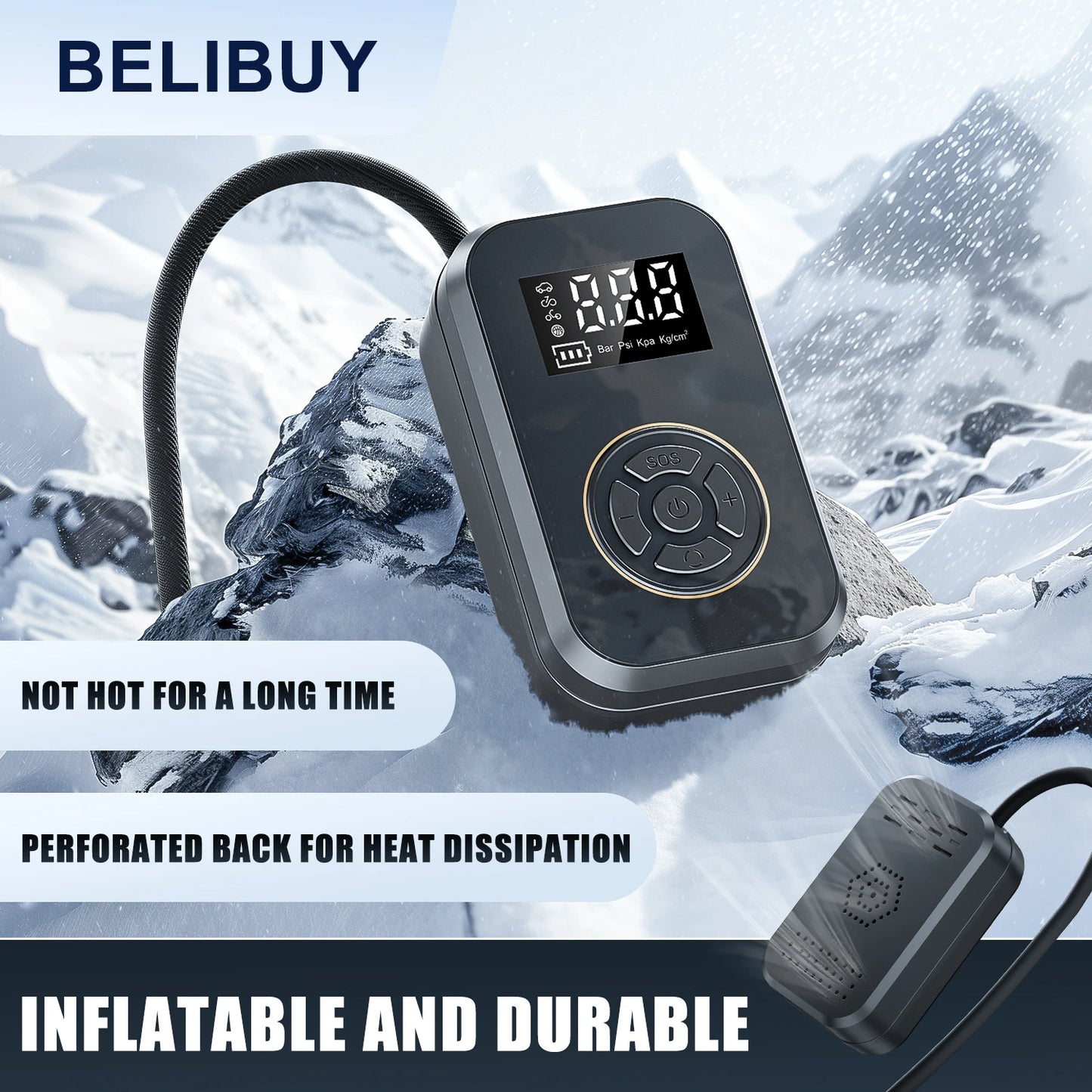 BELIBUY Portable Tire Inflator Car Tire Inflator Pump Mini Air Pump
