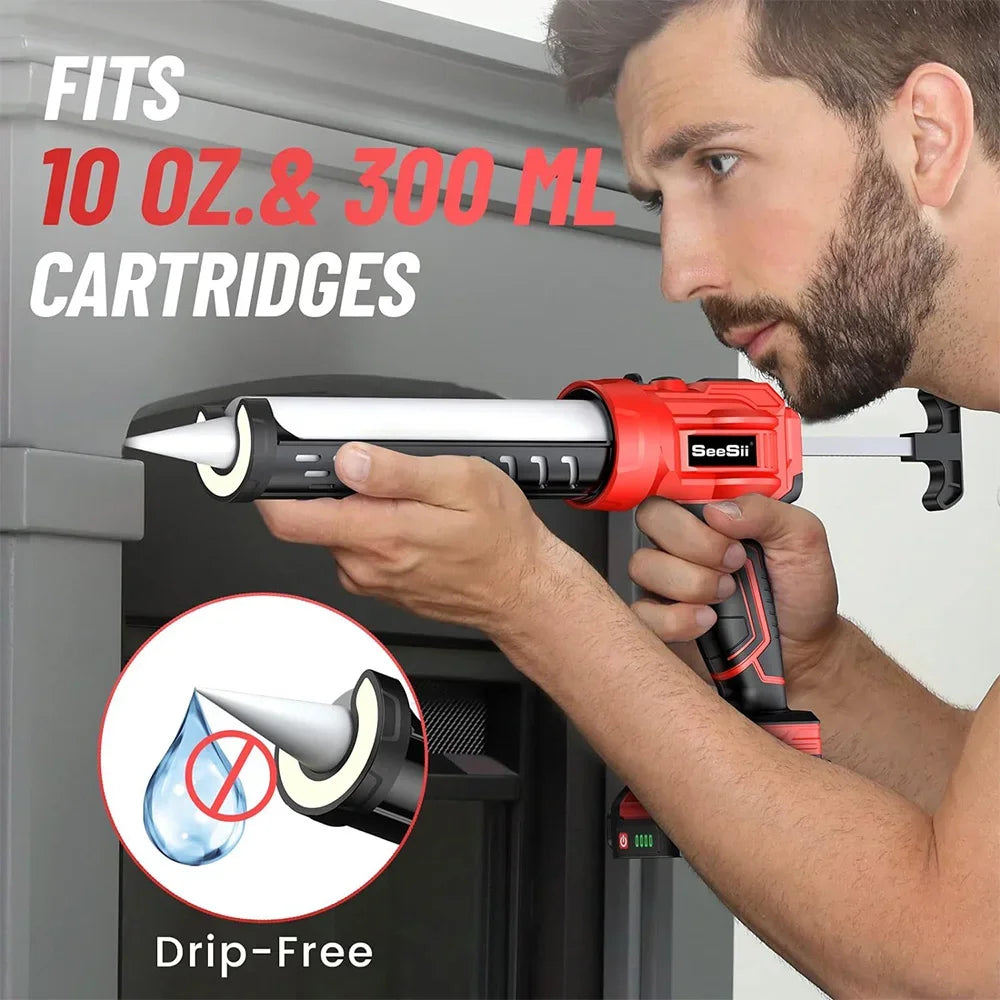 Seesii Cordless Caulking Gun 20V 300ml Battery Sealing Tool
