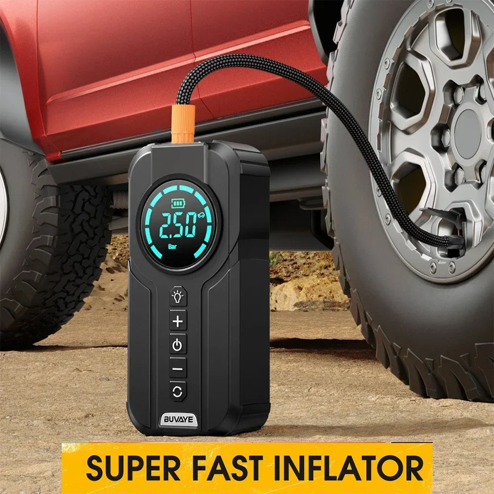 BUVAYE Car Jump Starter Portable Air Pump And Tire Inflator