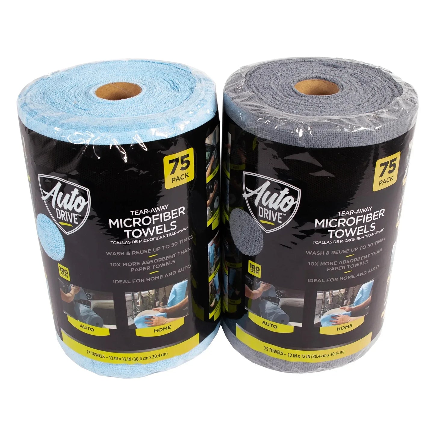 75 Pack Tear Away Microfiber Towel Roll For Car Detailing