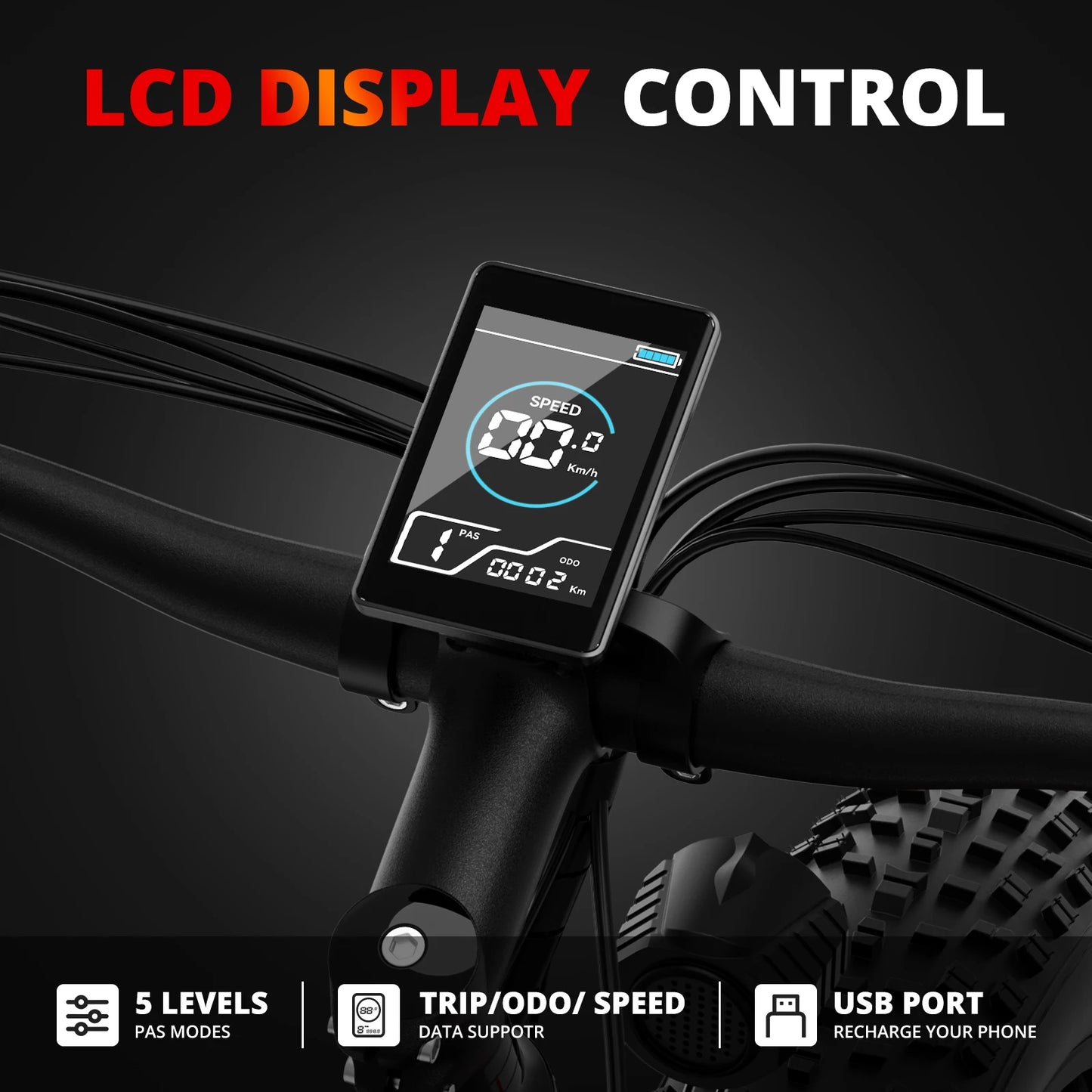 AMYET Electric Bike EB26 1500W 48V 15AH Fat Tire E Bike