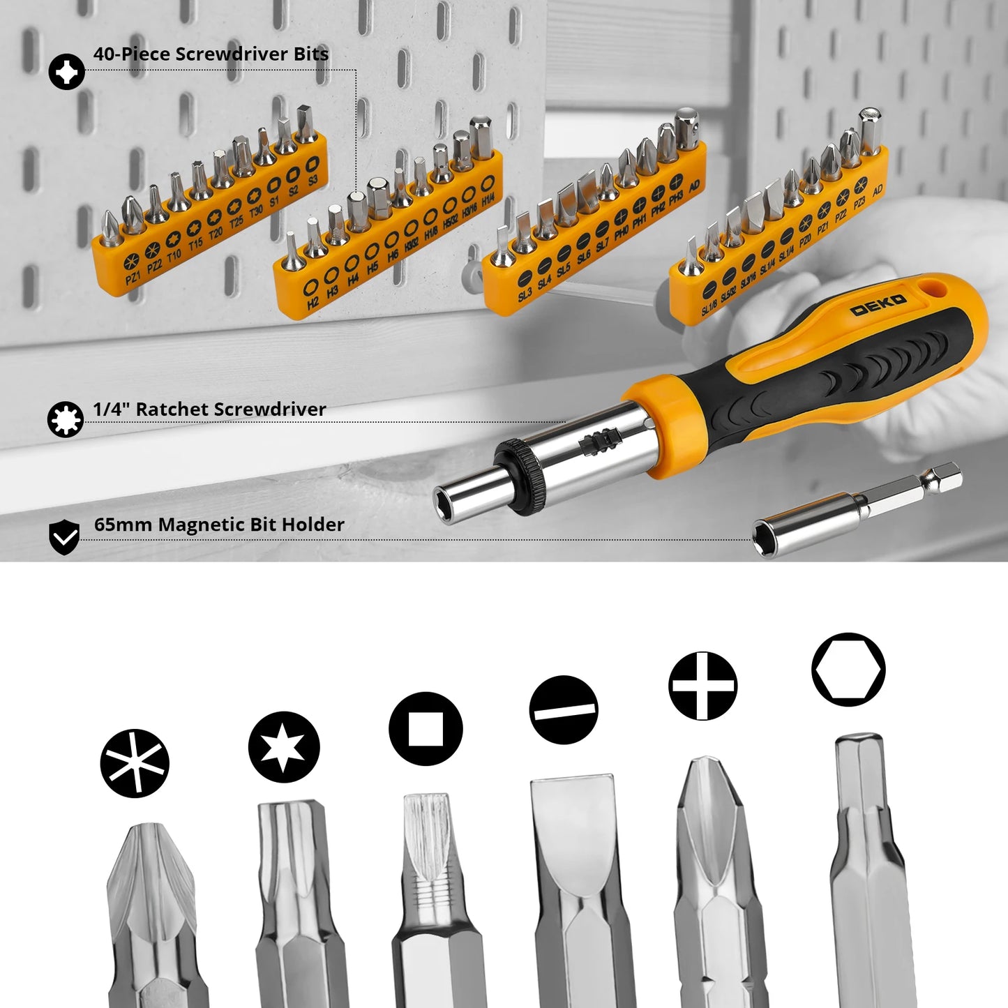 DEKO 228Pcs Socket Wrench Auto Repair Tool Set Case