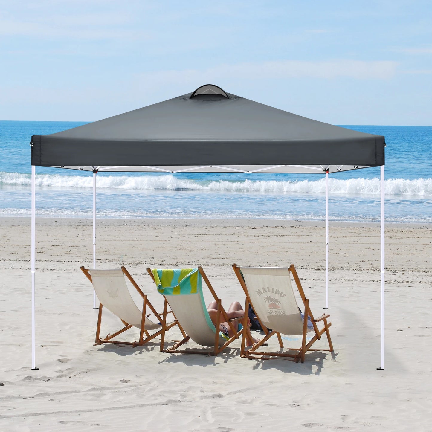 10x10 EZ Pop Up Canopy Tent with 4 Sidewalls Waterproof Outdoor Gazebo with Air Vent UPF 50 Plus Sun Shade for Party Includes 4 Sandbags
