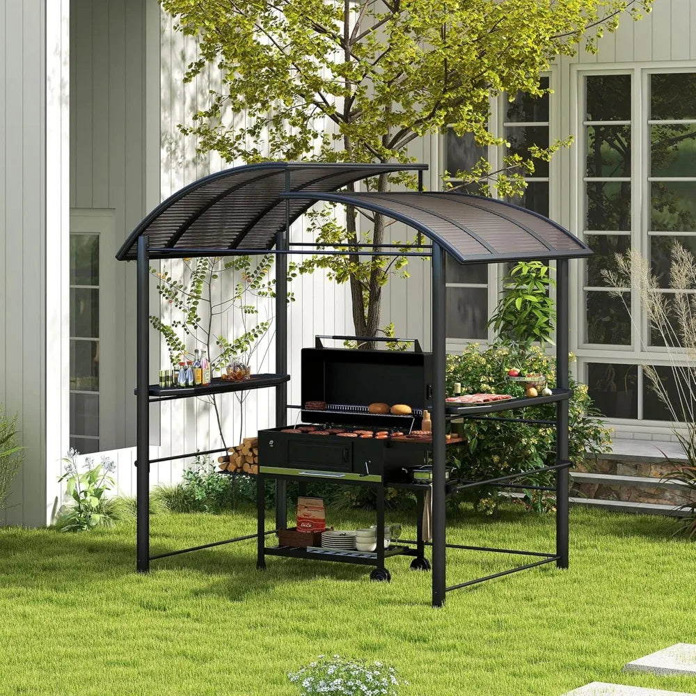 Outsunny 8x5 Grill Gazebo With Vented Polycarbonate Roof